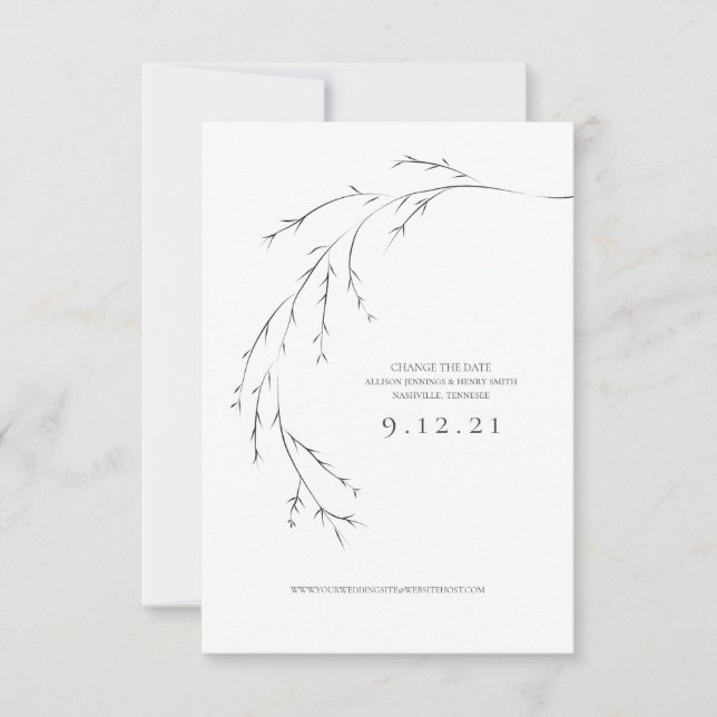 Save the Date Change the Date Wedding Card (Front)