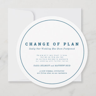 Save The Date Changement de plan de mariage reporté bleu blanc