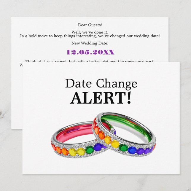 Save The Date Changer la date - 🌈 Entrelacé dans la fierté (Devant / Derrière)