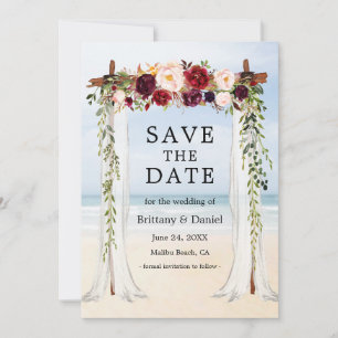 Save The Date Chapiteau de plage de mariage aquarelle floral bur