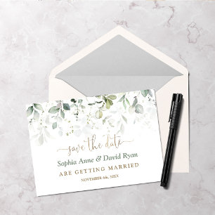 Save The Date Charm Watercolor Airy Greenery Mariage or