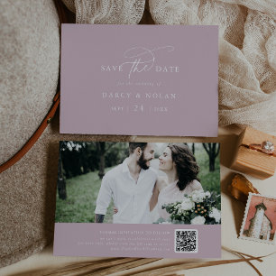 Save The Date Charme Élégant Lilac Rose Mariage Enregistrer La D