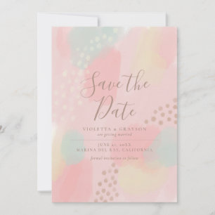Save The Date Charming Pink Pastel Mariage d'art Abstrait