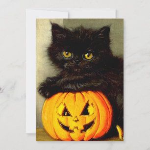 Save The Date Chat d'Halloween vintage et lanterne Jack-o’