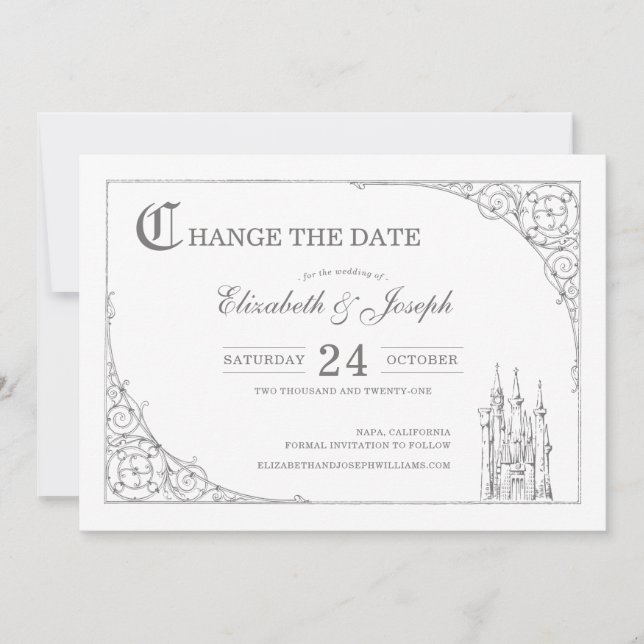 Save The Date Château de Cendrillon | Fairytale Modifier la date (Devant)