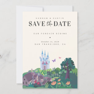 Save The Date Château Fantaisiste de Cendrillon Sauvegarder la