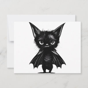 Save The Date Chaton Noir Grumpy Halloween En Costume De Chat