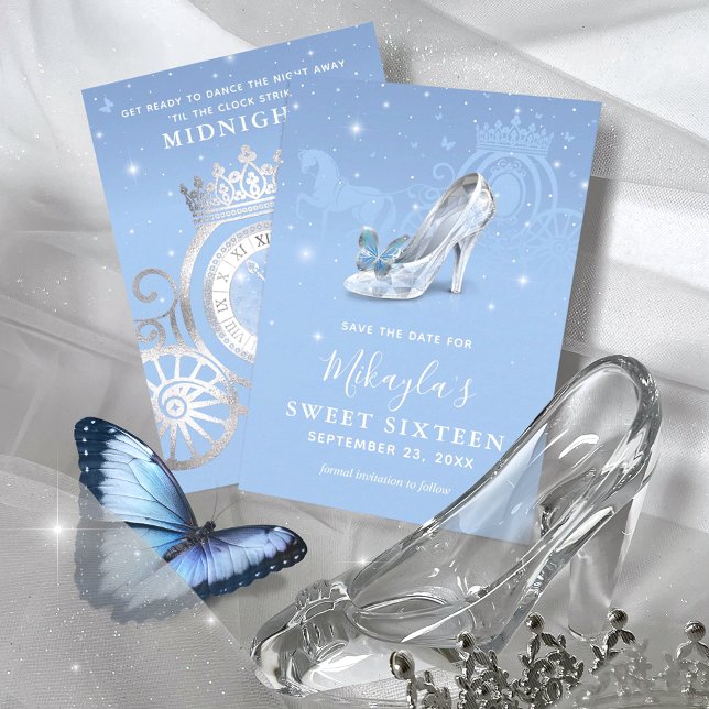 Save The Date Chaussure argentée Baby Blue Cinderella fête des 1 (Créateur téléchargé)