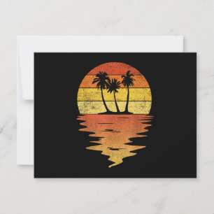 Save The Date Chemise Palmiers Rétro Coucher de Soleil 70s Vinta