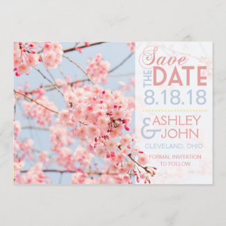 Save The Date Cherry Blossom Enregistrer la date