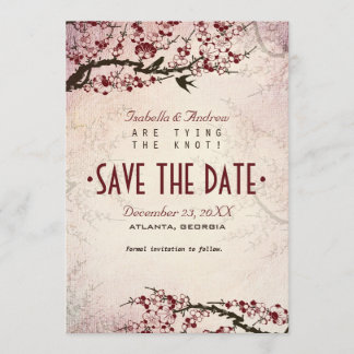 Save The Date Cherry Blossom et Inséparables Enregistrer la date