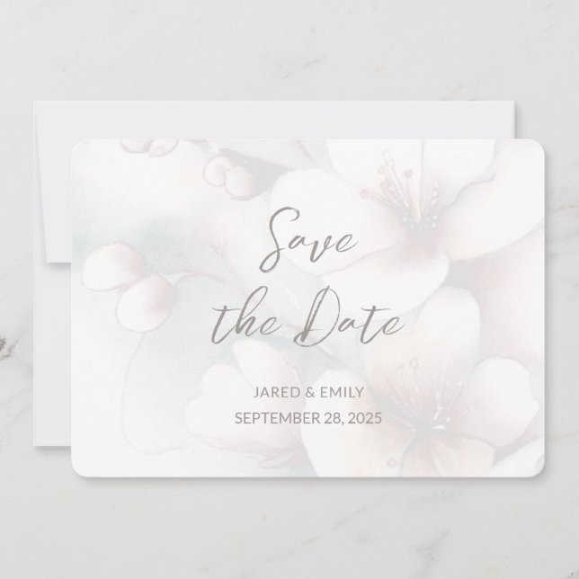 Save The Date Cherry Blossom Mariage Ajouter une photo Enregistr (Devant)