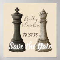 Save the Date Chess King Queen