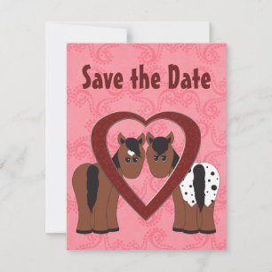 Save The Date Chevaux & Coeur Enregistrer la date Annonce