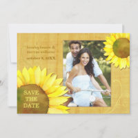 Chic Autumn Sunflower Mariage Photo Enregistrer la