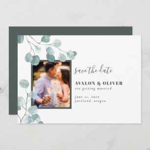 Save The Date Chic Eucalyptus Photo