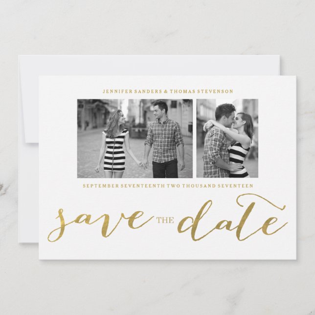 SAVE THE DATE CHIC GOLD MANDÉ | ENREGISTRER LA DATE (Devant)