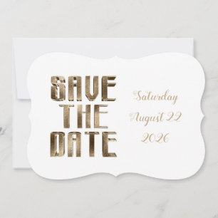 Save The Date Chic Gold Typography Wedding Party