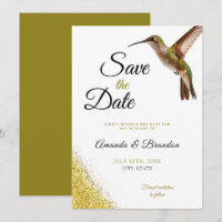 Chic Green Hummingbird et Gold Dust Mariage