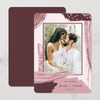 Chic Marsala Abstrait Peinture Brush Strokes Photo