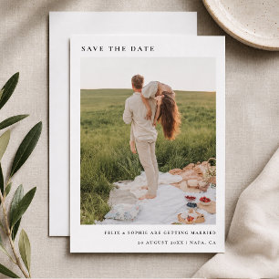 Save The Date Chic Minimaliste   Moderne Photo Mariage Simple