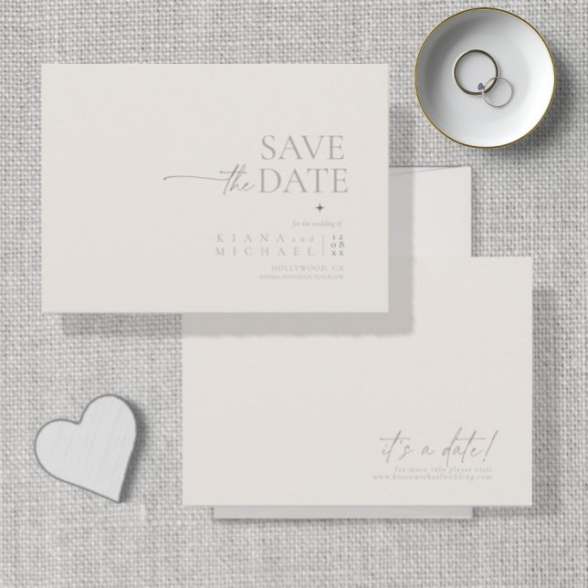 Save The Date Chic Neutrals Mariage Bone White ID1020 (Créateur téléchargé)