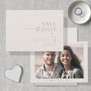 Save The Date Chic Neutrals Mariage Photo Bone White ID1020