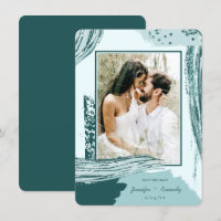 Chic Peacock Abstrait Peinture Brush Strokes Photo