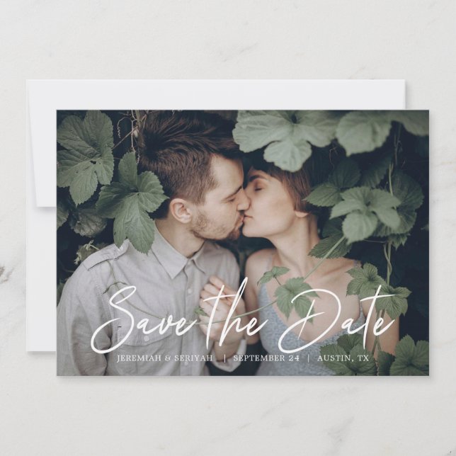 Save The Date Chic Script Enregistrer la date de la photo (Devant)