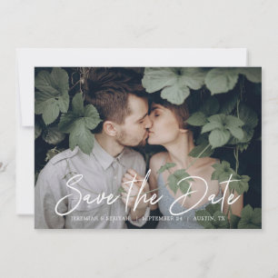 Save The Date Chic Script Faire part de photo de date de sauvega