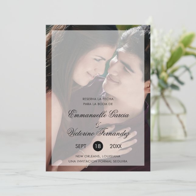 Save The Date Chic simple photo Elégant Mariage espagnol (Debout devant)