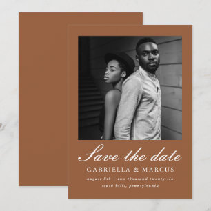 Save The Date Chic Terracotta Photo Mariage Enregistrer La Date