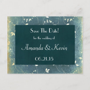 Save The Date Chic Vintage Pattern Announcement Postcard