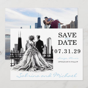 Save The Date Chicago Couple