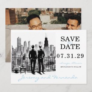 Save The Date Chicago Grooms