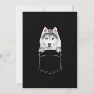 Save The Date Chien Sibérien Husky À Poche Drôle cadeau de l'am