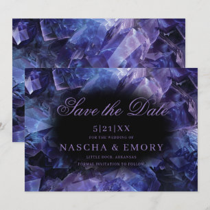 Save The Date Chiffres de sorcière Boho pourpre foncé Mariage no