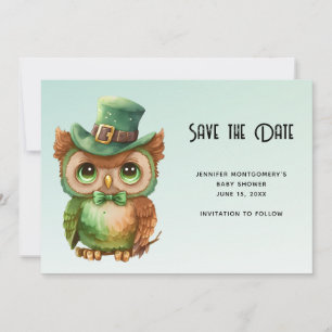 Save The Date Chouette mignonne dans un Baby shower de chapeau v