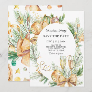Save The Date Christmas Party Invitation