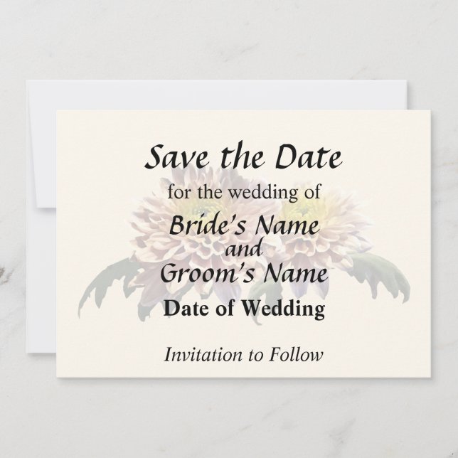 Save The Date Chrysanthèmes rose clair (Devant)