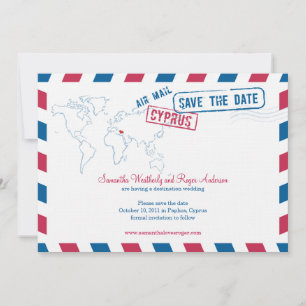 Save The Date Chypre Air Mail Mariage Enregistrer La Date