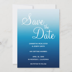 Save The Date Ciel marin et dégradé bleu océanique