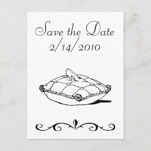 Save the Date Cinderella Slipper Fairytale Art Announcement Postcard (Front)