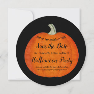 Save The Date Citrouille peint Orange Black Halloween Party