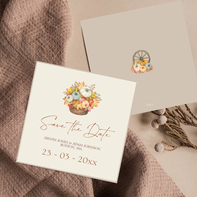 Save The Date Citrouille Rustique Automne Cueillette Mariage Enr (Rustic Autumn Fall Harvest Pumpkins Wedding Save The Date)