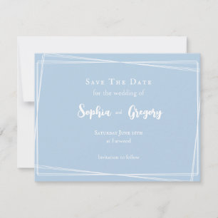 Save The Date Clair Bleu élégant Script Mariage élégant