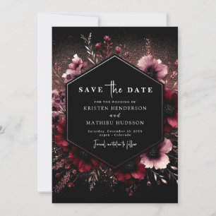 Save The Date Classic Earthy Burgundy Mariage