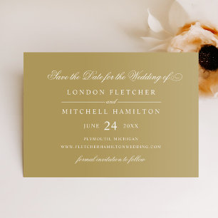 Save The Date Classic Elegant Antique Mariage Or
