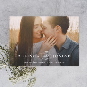 Save The Date Classic Elegant Typographie Noms Mariage photo
