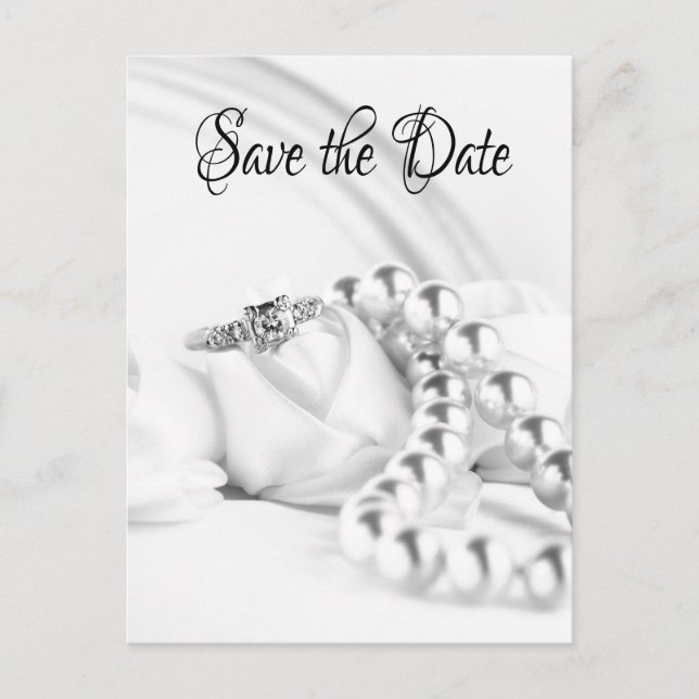 Save the Date Classic Engagement Ring Postcard (Front)